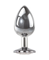Adam & Eve Clear Gem Base Metal Anal Plug Medium Butt Plugs